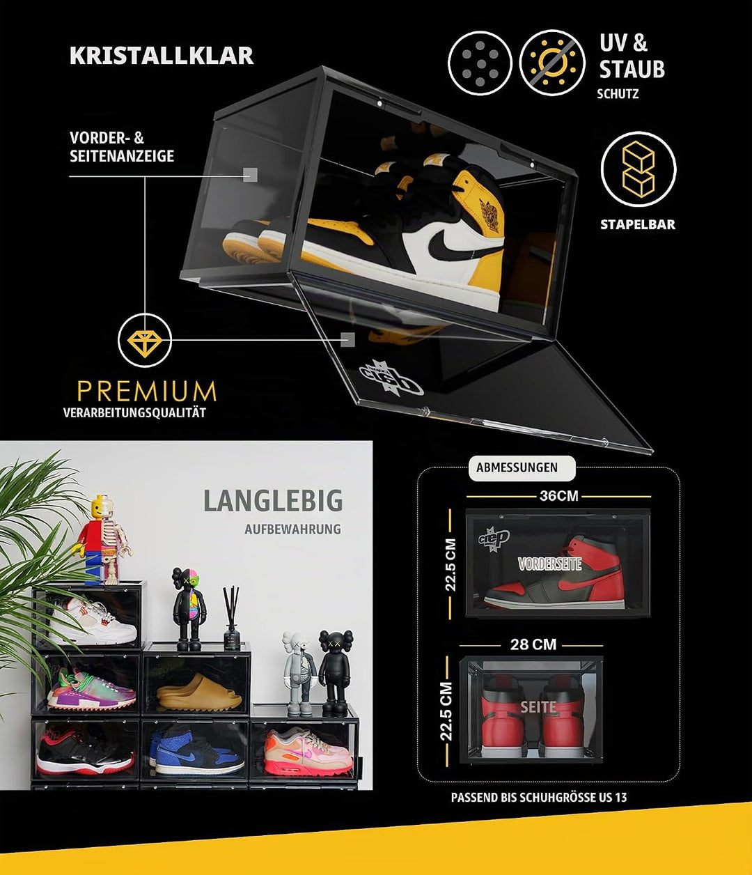 Crep Protect Schuh-Aufbewahrungsbox – Ultimative Turnschuhe-Aufbewahrungskisten 2.0, Schuh-Organizer