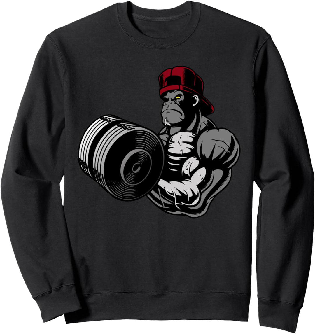 Bodybuilding Gorilla Veganes Fitnessstudio Bodybuilder Sweatshirt