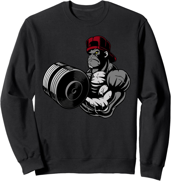 Bodybuilding Gorilla Veganes Fitnessstudio Bodybuilder Sweatshirt
