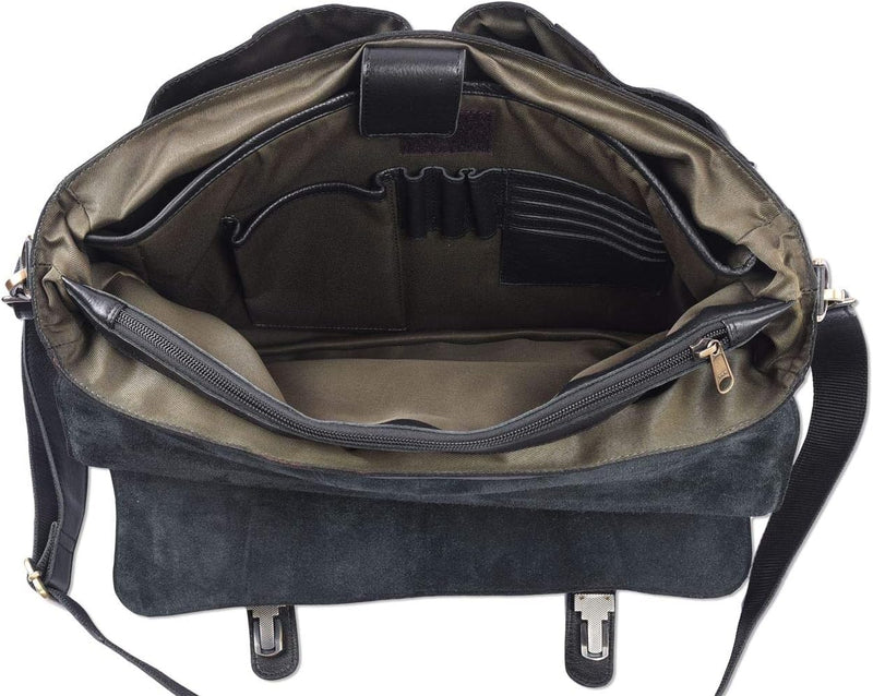 WILD WOODS | XL Aktentasche aus Echtleder | 15,6 Zoll Laptopfach | Ledertasche zum Umhängen mit vers