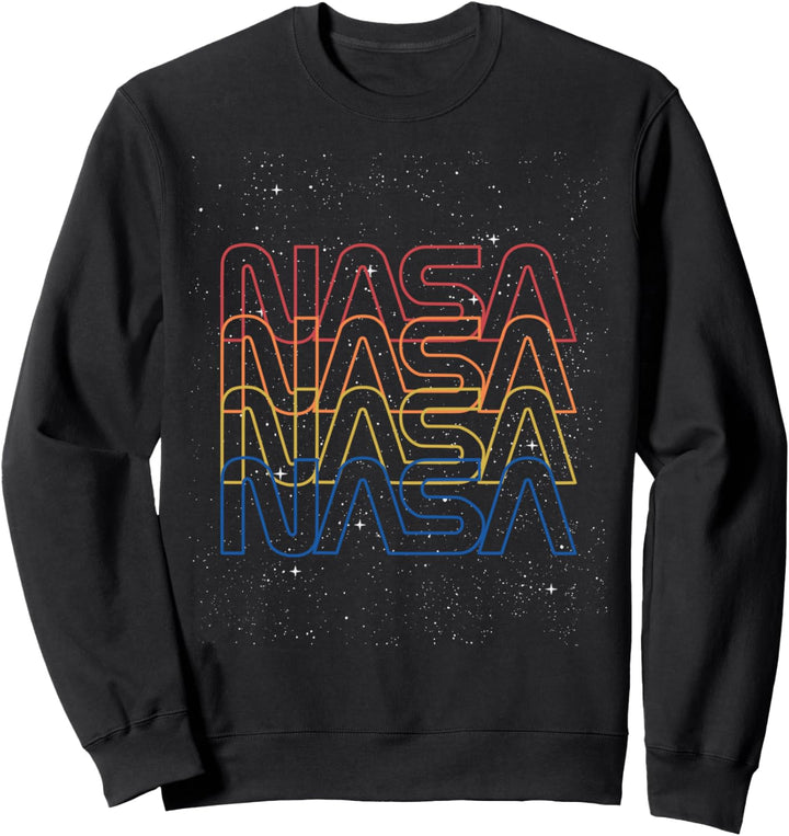 NASA Neon Space Logo Color Fade Poster Sweatshirt