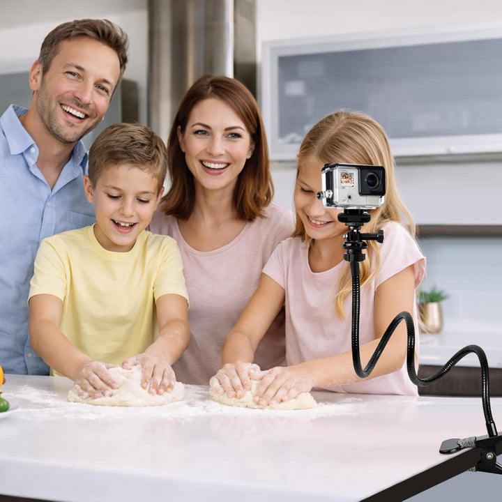 Webcam-Ständer, 27" Verstellbare Schwanenhals Desktop Kamera Mount Hoder, für alle Handys, Logitech