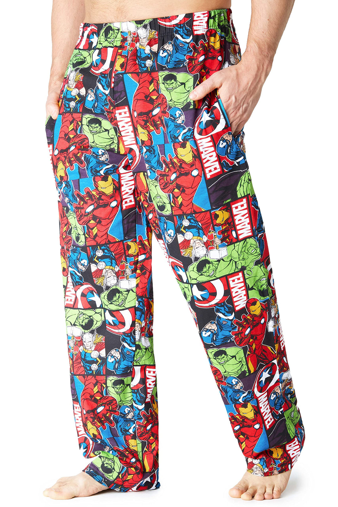 Marvel Avengers Schlafanzughose Herren lang, bequeme Pyjama Hosen - Geschenke für Männer & Teenager