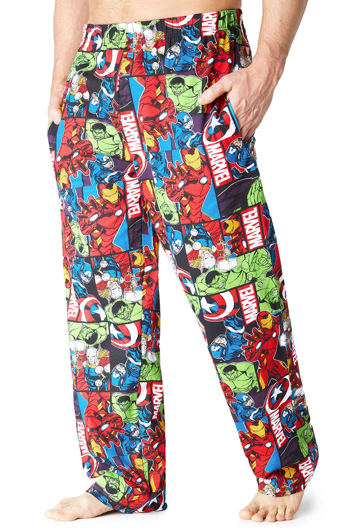 Marvel Avengers Schlafanzughose Herren lang, bequeme Pyjama Hosen - Geschenke für Männer & Teenager