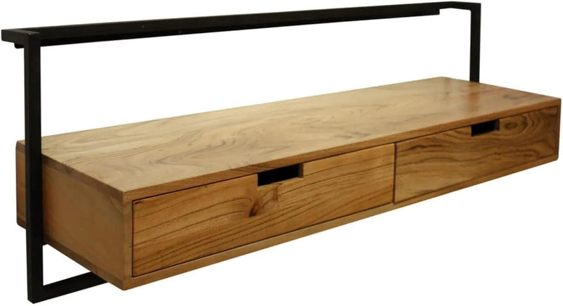 RINGO-Living TV Board Kaia, Sideboard Fernseher aus Holz & Metall, TV Lowboard Schwebend, Industrial