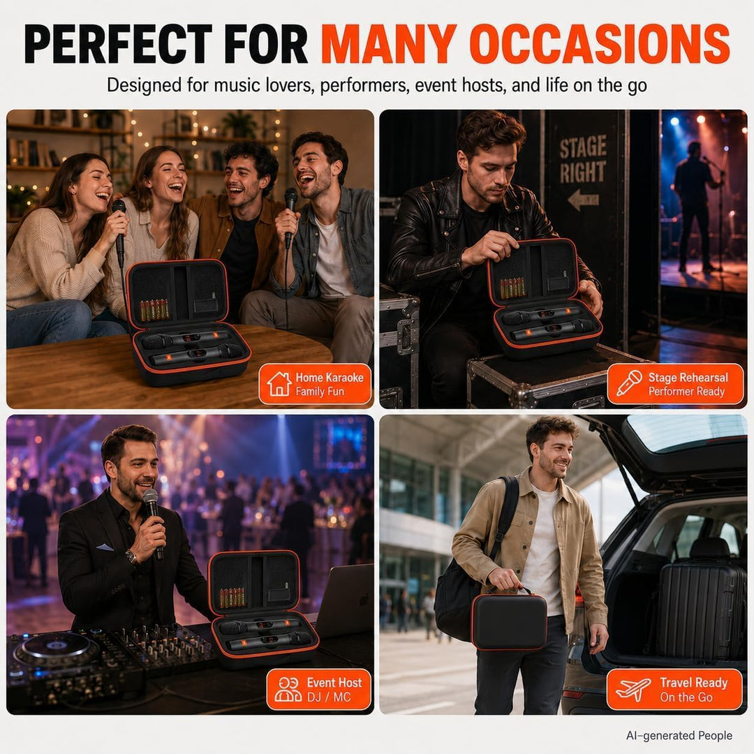 Tragetasche für kabelloses Mikrofon, kompatibel mit JBL Wireless Dual-Mikrofonsystem, Tasche für Han