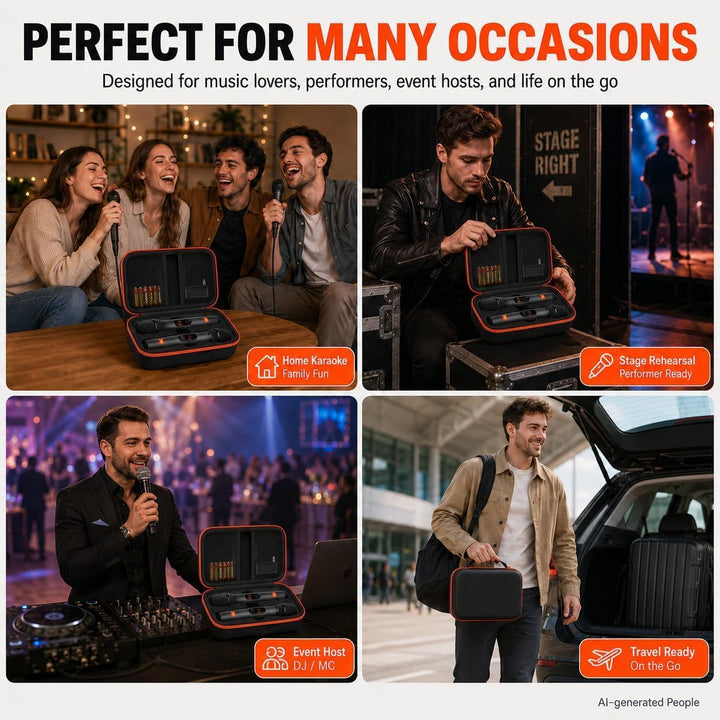 Tragetasche für kabelloses Mikrofon, kompatibel mit JBL Wireless Dual-Mikrofonsystem, Tasche für Han