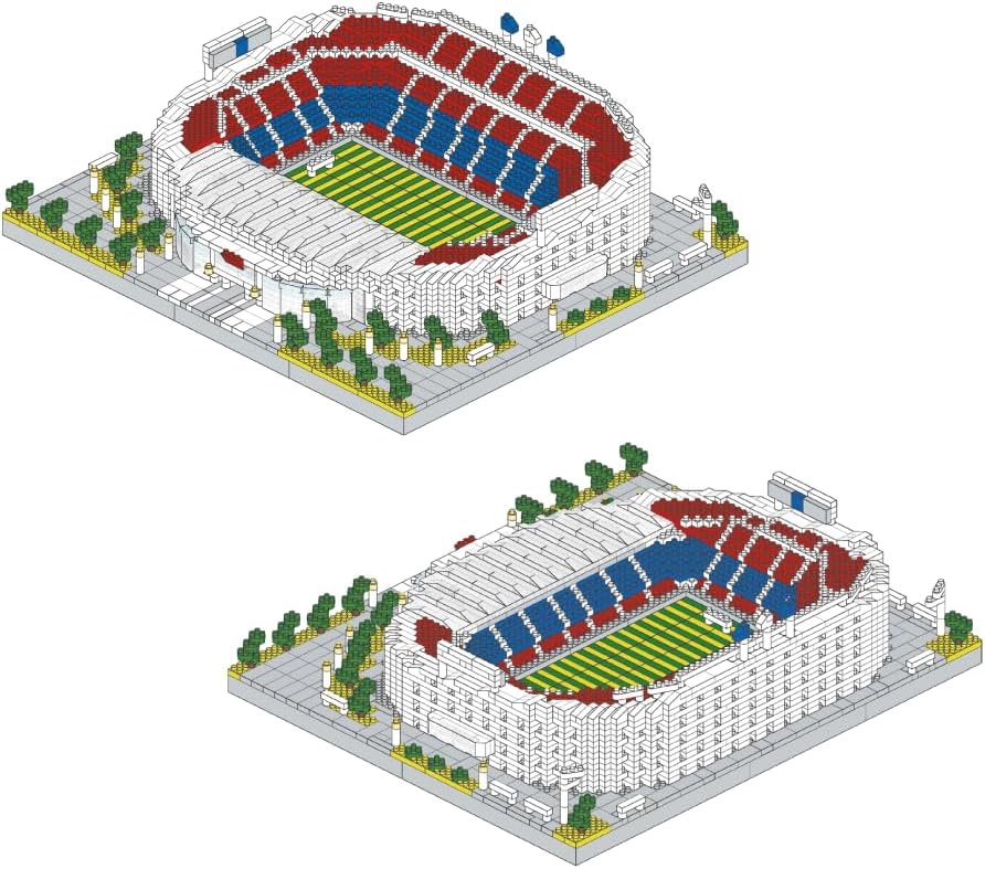 Atomic Building Barcelona Football Club Camp NOU Stadion. Modell zum Zusammenbau mit Nanoblöcken. Me