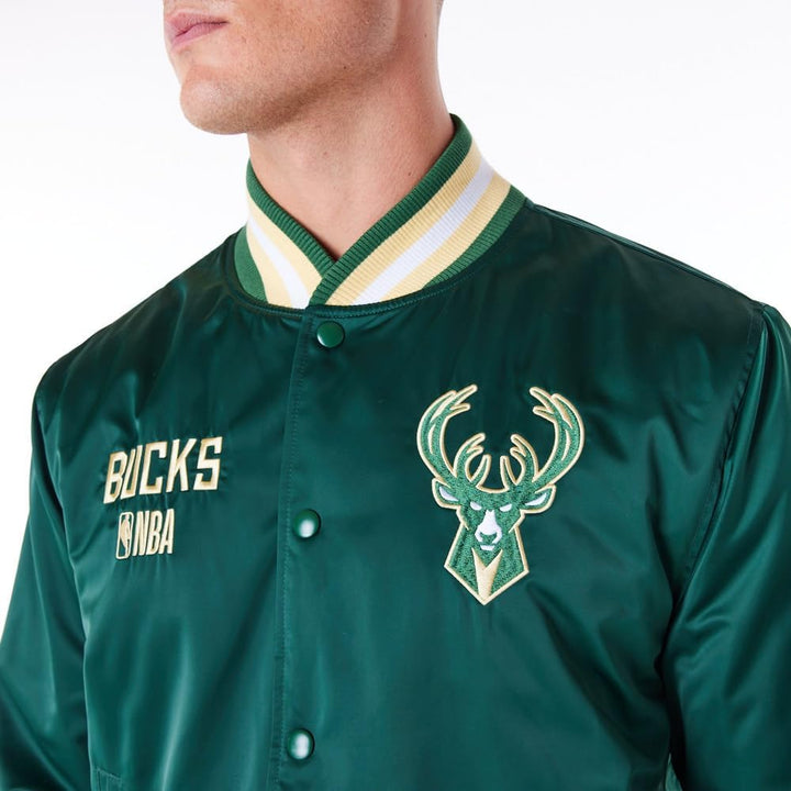 New Era NBA Bomber Milwaukee Bucks Jacke Bomberjacke Grün XXL, Grün XXL