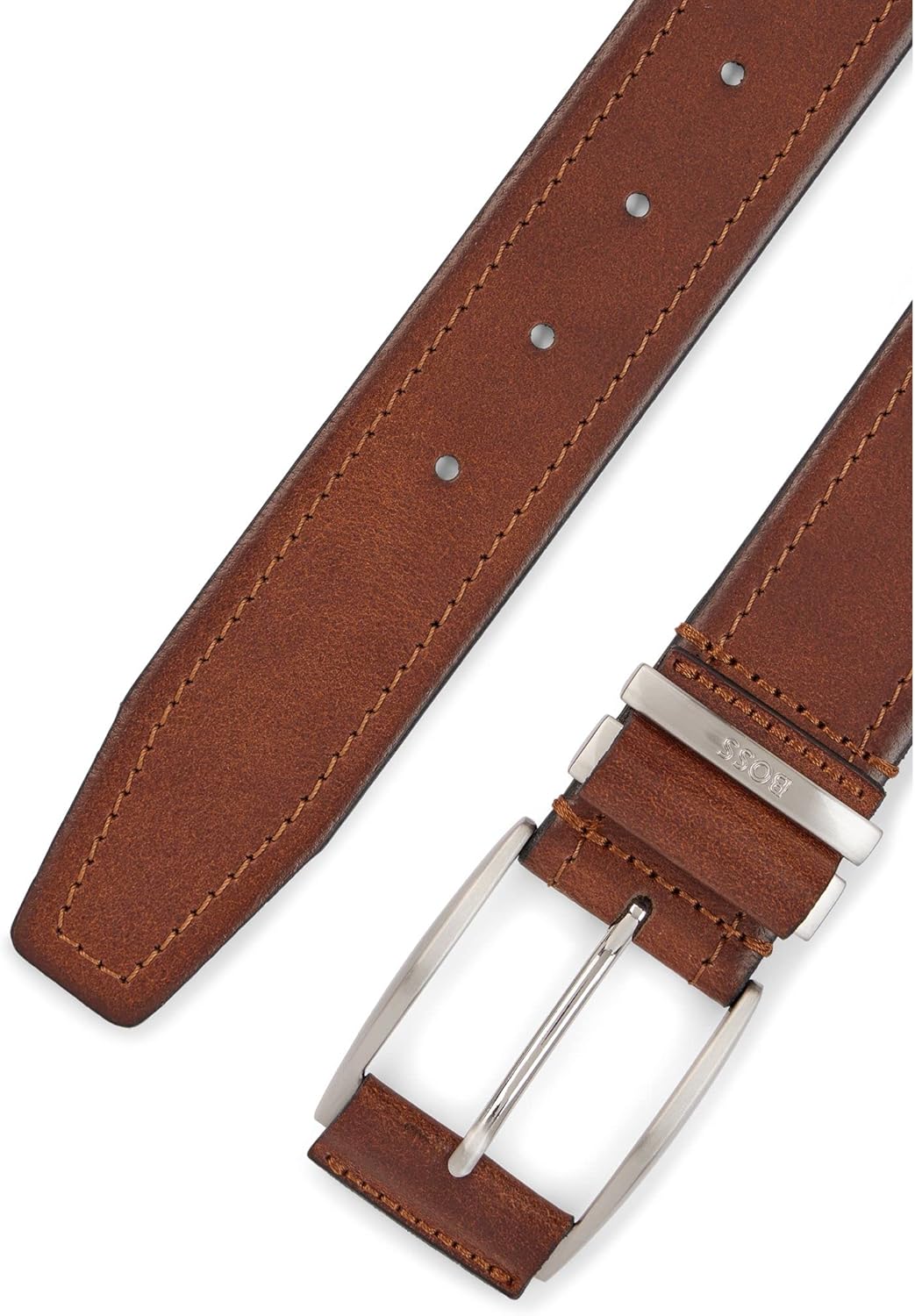 BOSS Herren Sody-NSP Sz40 Gürtel aus italienischem Leder mit glattem Finish und Logo auf der Schlauf
