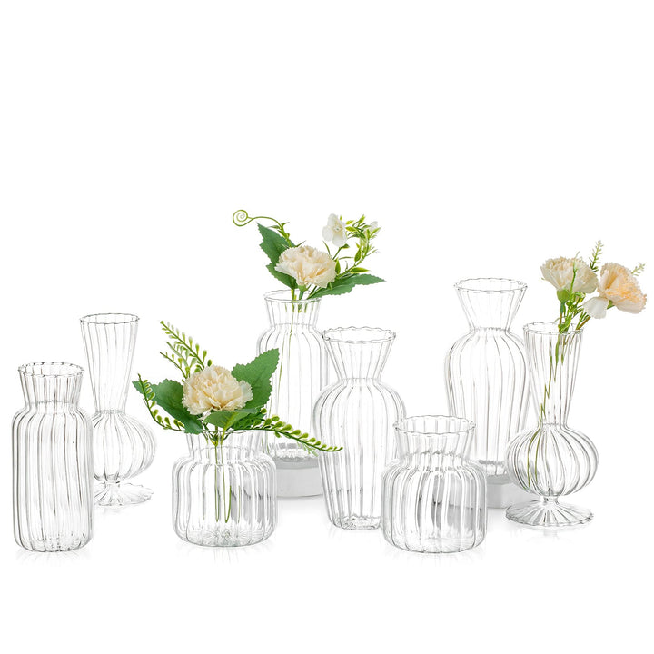 Kleine Vasen Hochzeit Tischdeko Vintage, 8 Teilig Mini Vase Glas Blumenvase Modern Set Hydroponic Gl