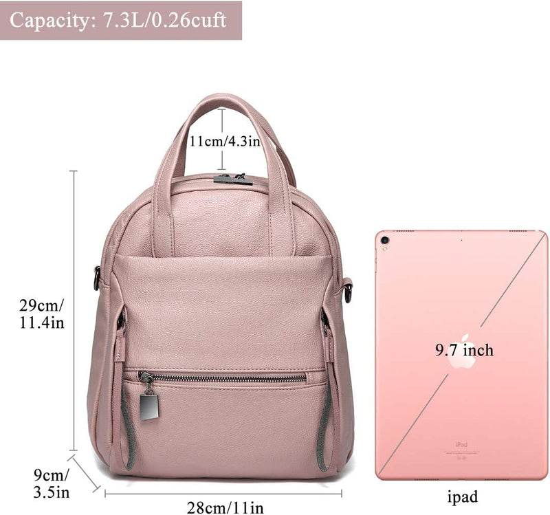 Kasgo Rucksack Damen, Wasserabweisend Kunstleder Casual Daypack Elegant Handtasche für Frauen Hochsc