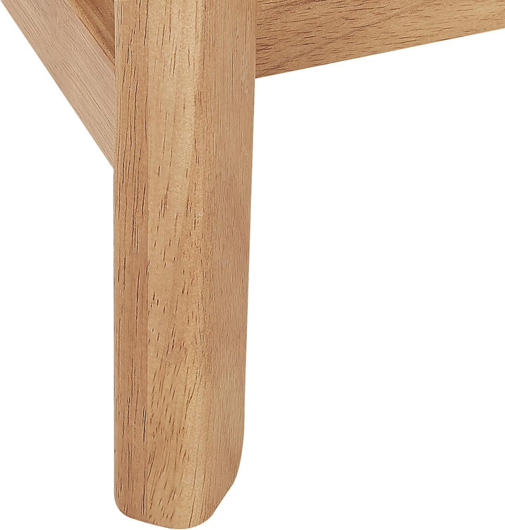 Beistelltisch mit Ablage Lamellen-Optik quadratisch heller Holzfarbton Tulare