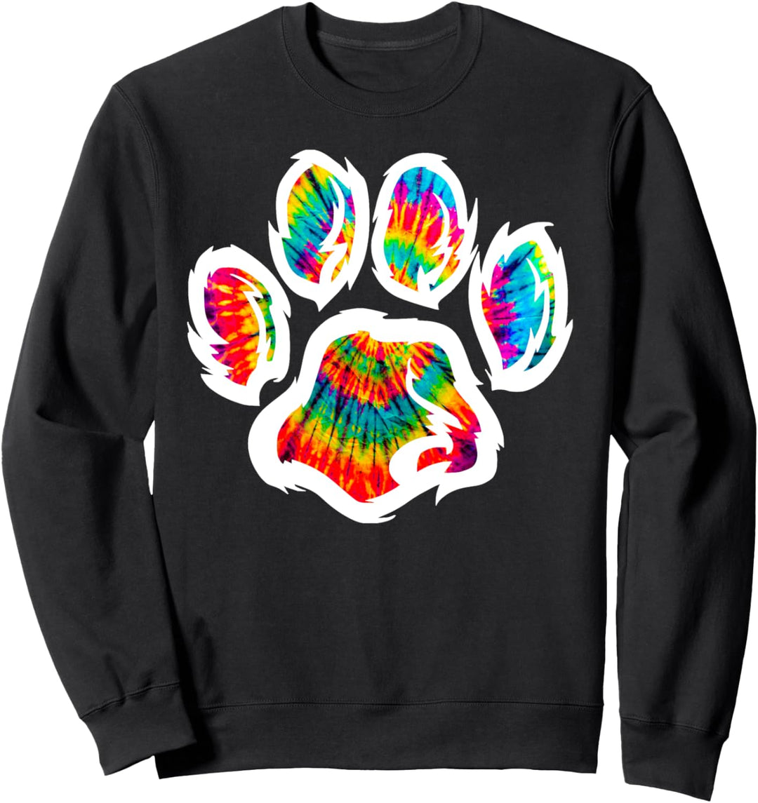 Furry Tie Dye Paw Print Fursuit Fursona Sweatshirt