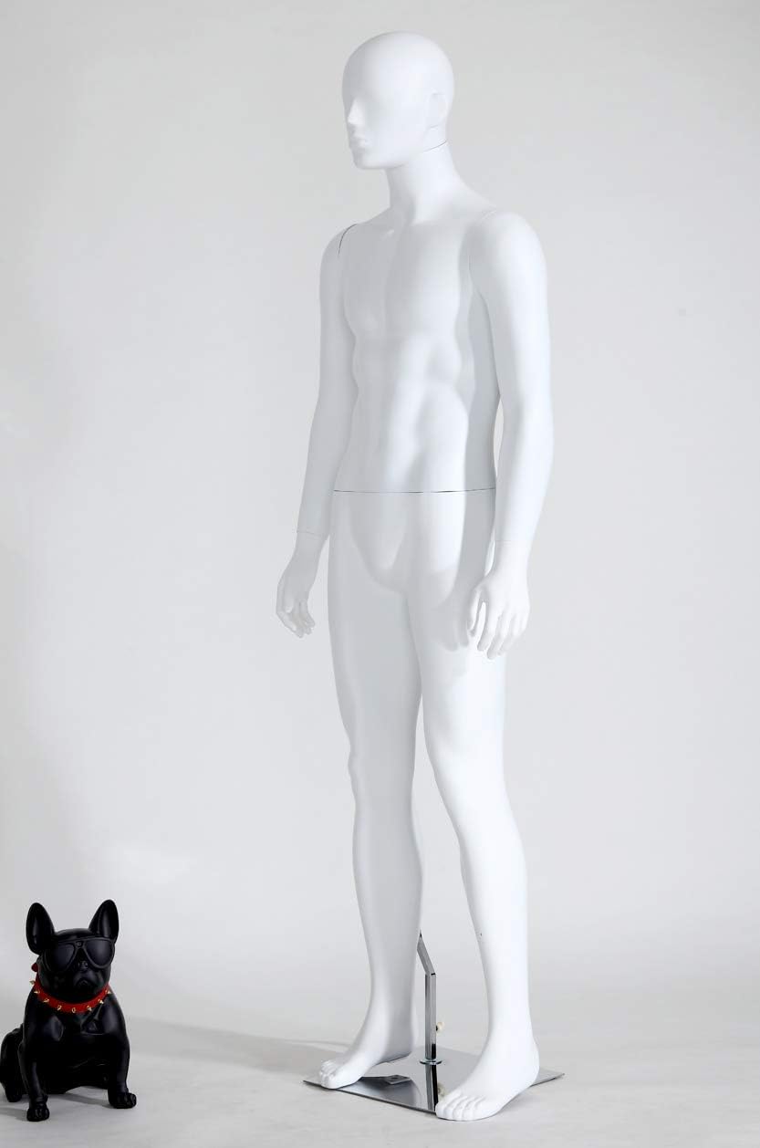 Neu Hochwertig Männlich Mann Maskulin schöne abstrakte Weiss Schaufensterpuppen Matt Nase und Mund g