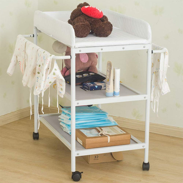 Kedia Baby Wickeltisch, Multifunktions-Wickelkommode, Babypflegetisch, Mobiler Wickeltisch mit Ablag