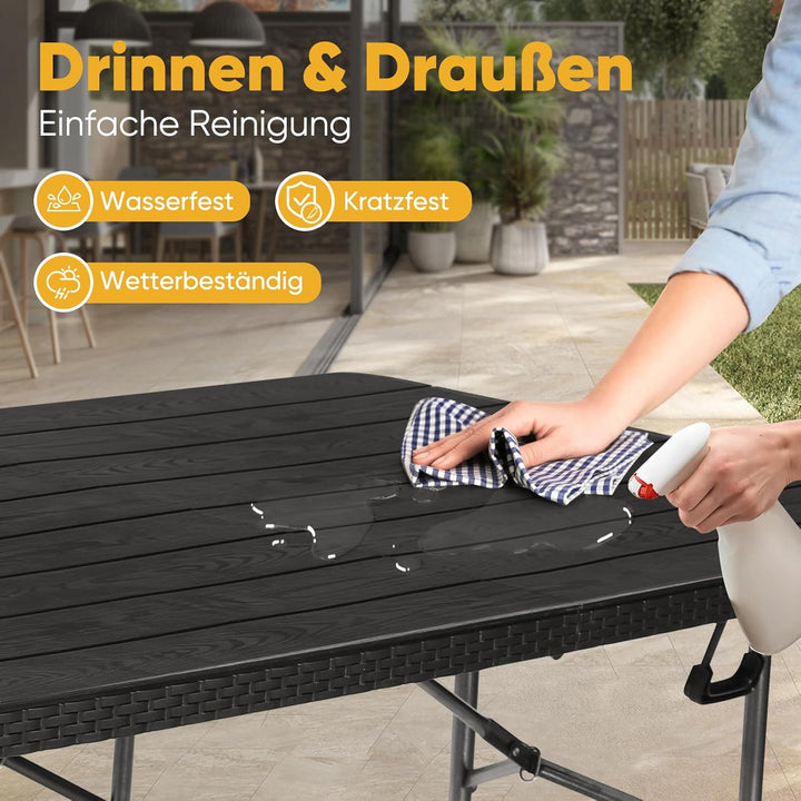 Sekey Bierzeltgarnitur Klappbar Campingtisch Set, 2 x Bierbänke & 1 x Biertisch, 180cm Biertischgarn