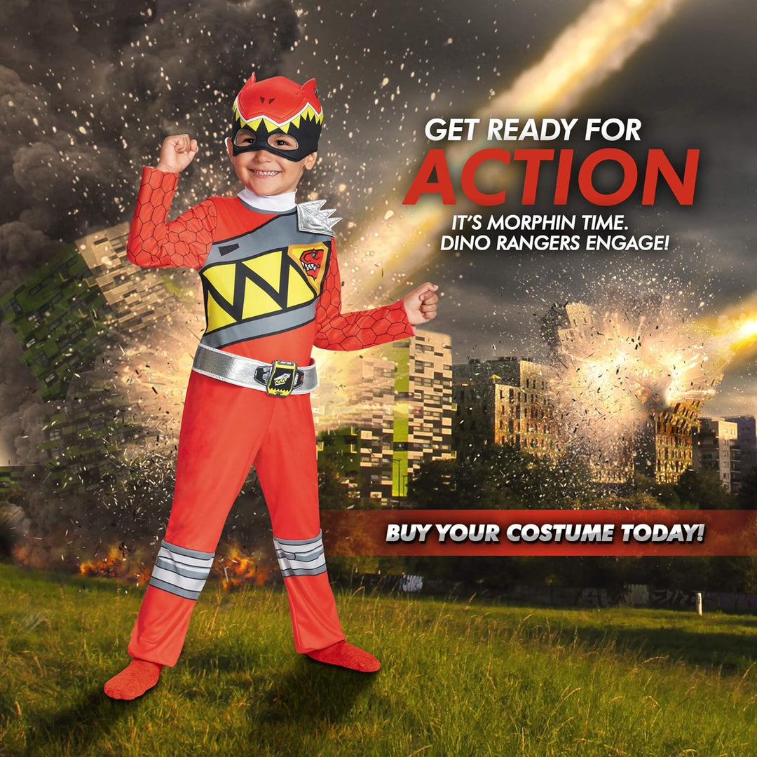 Disguise Red Ranger Dino Charge Toddler Classic Costume, Large (4-6) by Disguise