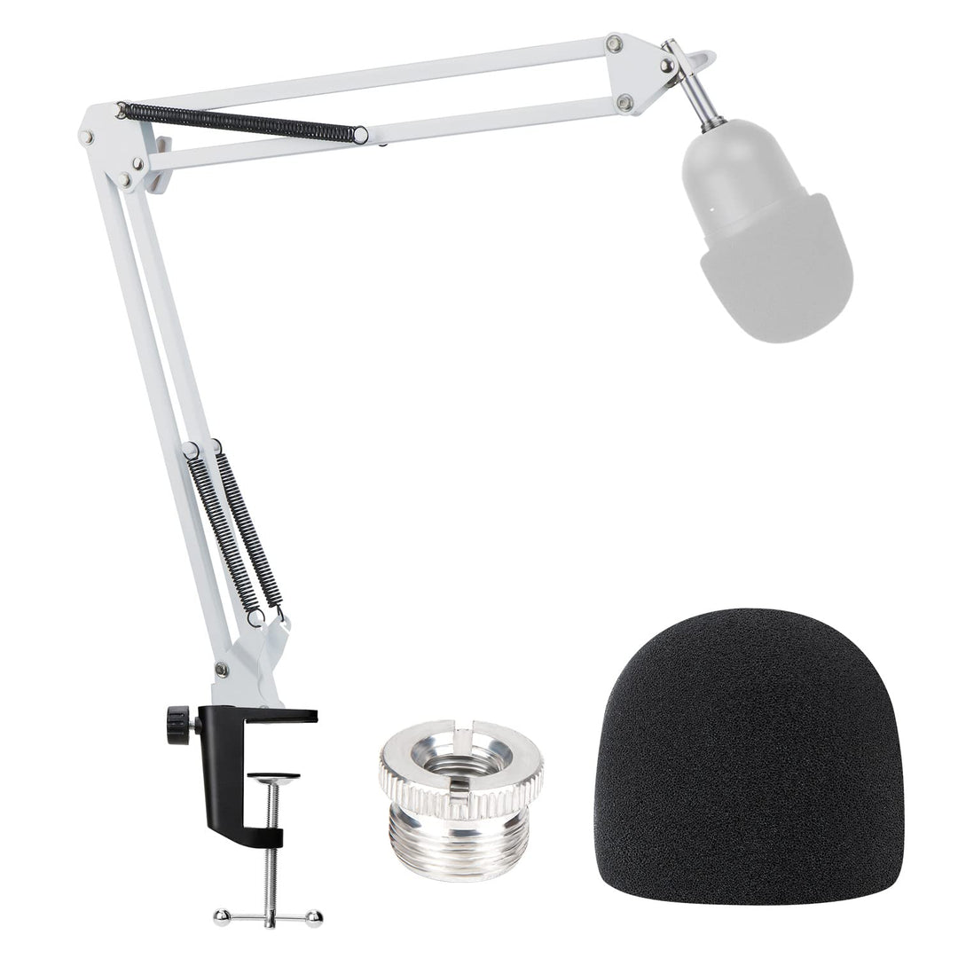 YOUSHARES Weiss Mikrofonarm fur Razer Seiren Mini & V3 Mini - Professionelle Boom Arm mit Schaumstof