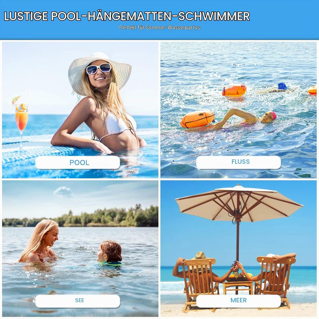 Luftmatratze Pool Wasserhängematte Erwachsene Luftmatratze Wasser Mit Netz Pool Zubehör Spass Schwim