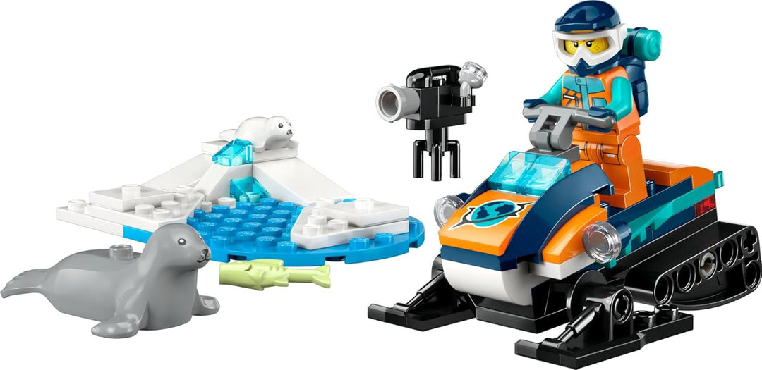 LEGO City Arctic Explorer Schneemobil 60376 Bauspielzeug-Set, Schneemobil Spielset mit Minifiguren u