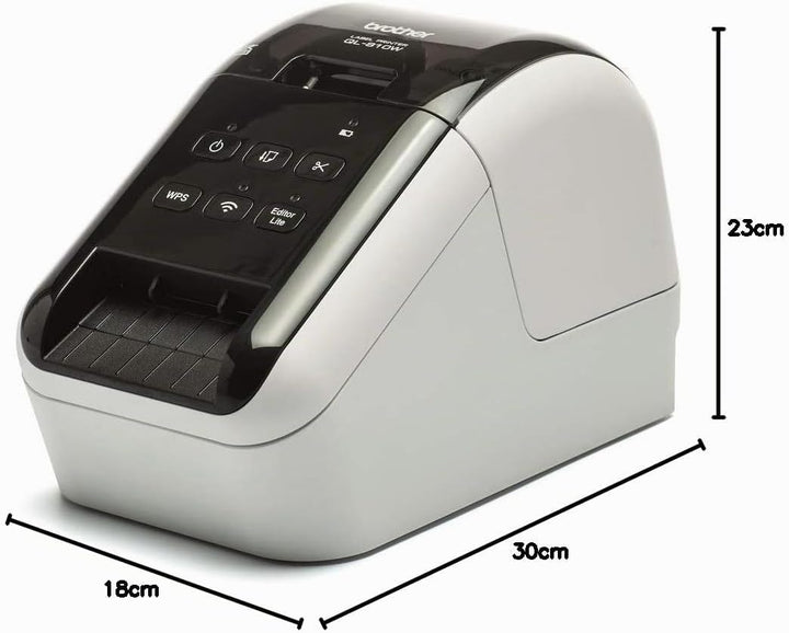 Brother QL-810W WLAN-Etikettendrucker (mit Rot-Schwarz-Druckfunktion, USB- und WLAN-Schnittstelle, a