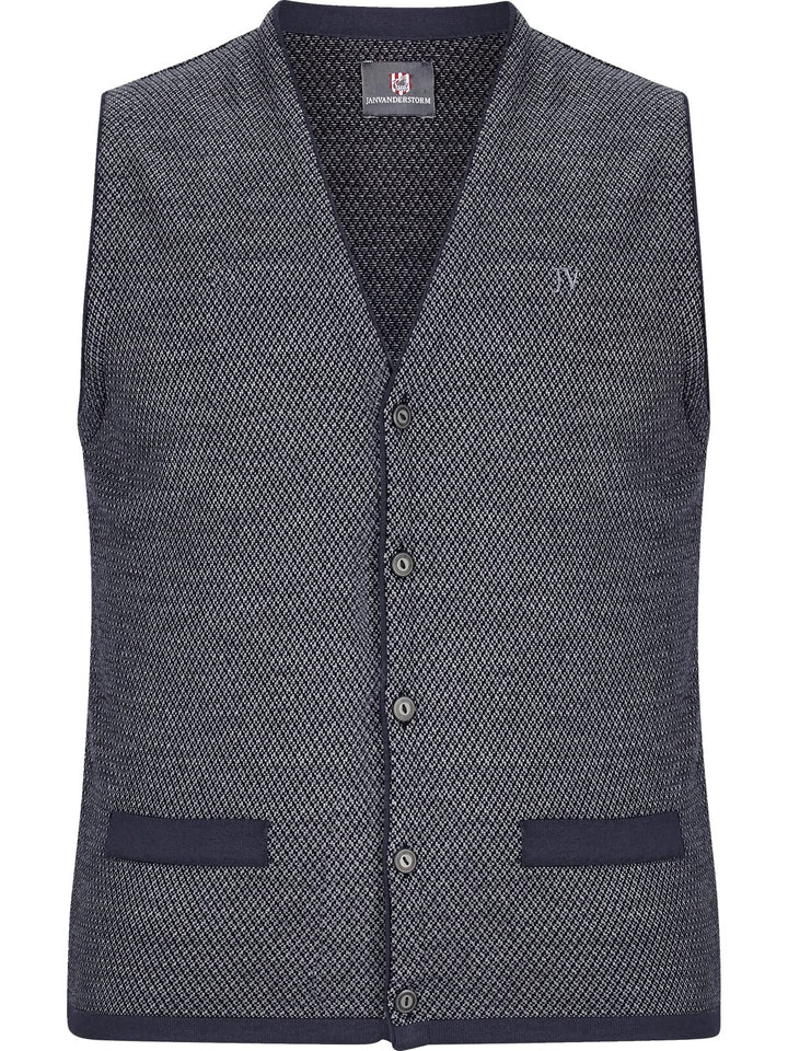 Jan Vanderstorm Herren Strickweste Tane XL Grosse Grössen Dunkelblau, XL Grosse Grössen Dunkelblau
