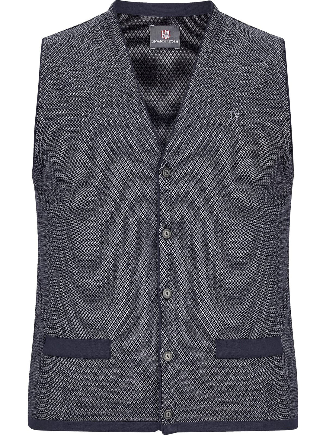 Jan Vanderstorm Herren Strickweste Tane XL Grosse Grössen Dunkelblau, XL Grosse Grössen Dunkelblau