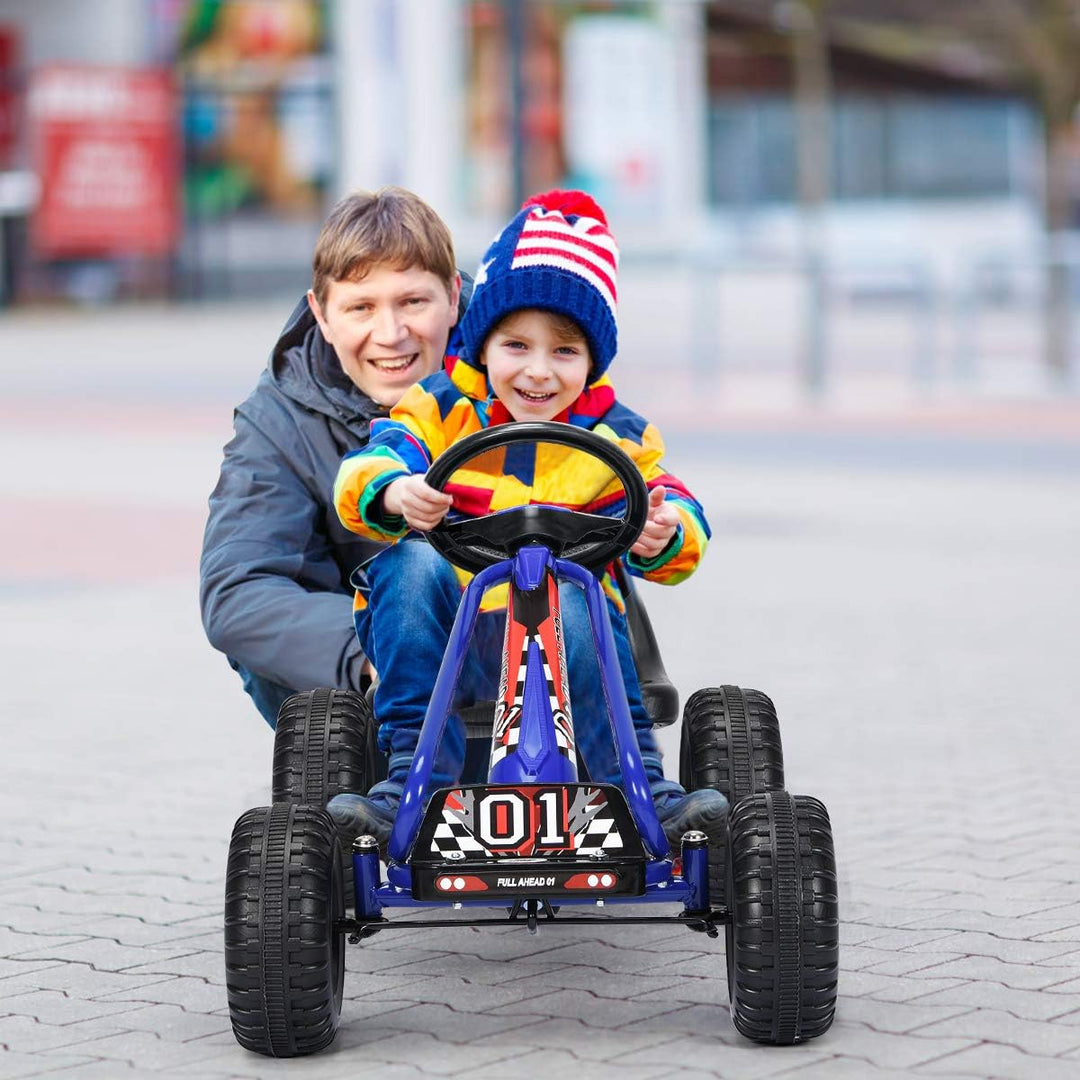 RELAX4LIFE Kinder Gokart mit Handbremse &amp; verstellbarem Sitz, Tretauto mit Pedalen, Tretfahrzeug bis