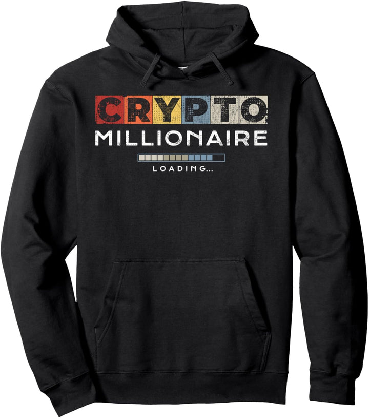 Crypto Millionaire Shirt | Funny Vintage Bitcoin & Dogecoin Pullover Hoodie