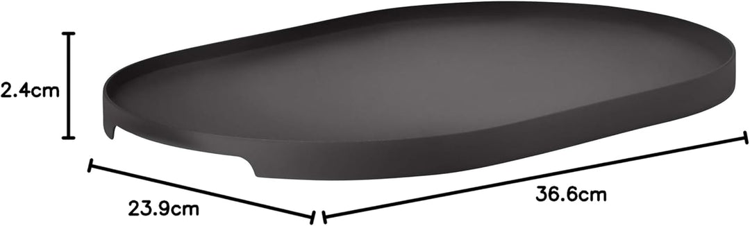 Zone Denmark Singles Serviertablett, Dekoratives Tablett aus Metall, 35 x 23 cm, Schwarz
