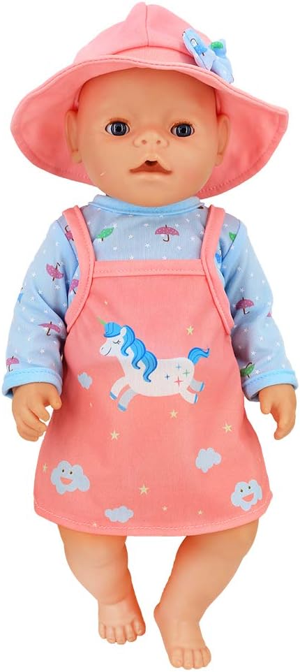 ZWOOS Puppenkleidung für New Born Baby Puppen 35-43 cm, Geschenke für Mädchen, Kinder, 4er-Pack