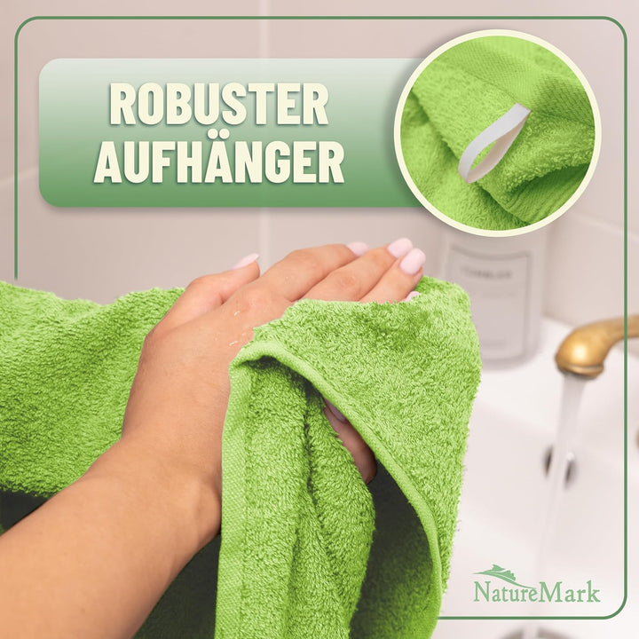 GREEN MARK Textilien 10 TLG. FROTTIER Handtuch-Set mit verschiedenen Grössen 4X Handtücher, 2X Dusch