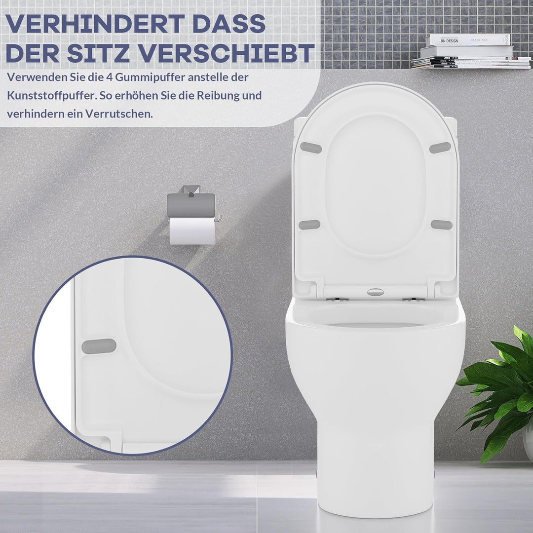 Toilettendeckel Mit Absenkautomatik Weiss – Antibakterieller WC Sitz Mit Quick-Release Funktion – Ei
