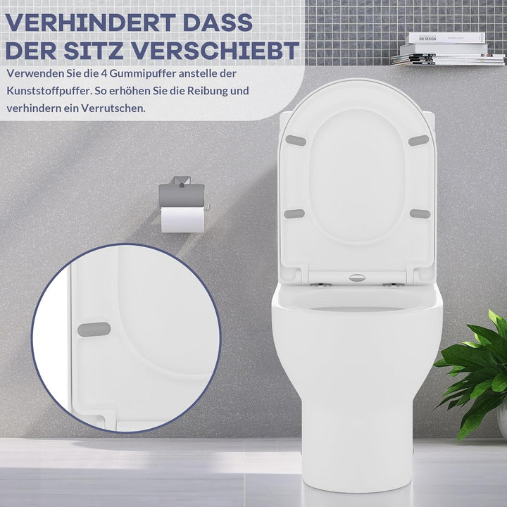 Toilettendeckel Mit Absenkautomatik Weiss – Antibakterieller WC Sitz Mit Quick-Release Funktion – Ei