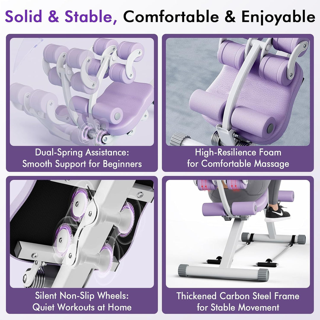 4-in-1 Bauchtrainer für Zuhause, Verstellbare Bauchmuskeltrainer, Faltbare Bauchmuskeln Trainingsger