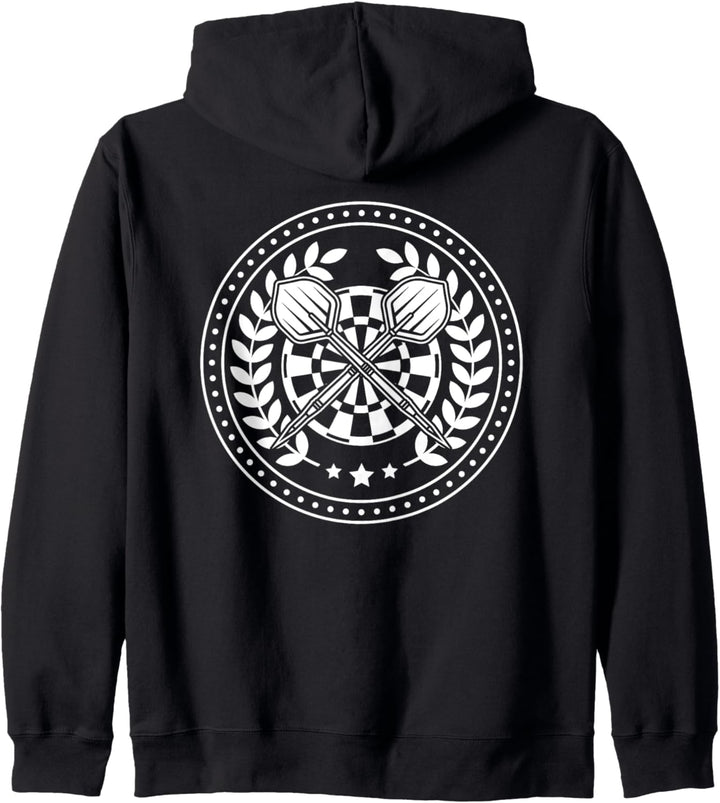 Ehrenkranz mit Dartpfeile und Dartscheibe für Dartspieler Kapuzenjacke