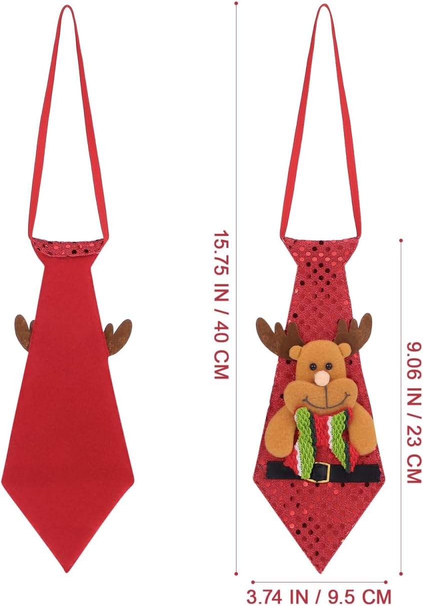 SOIMISS 3Pcs Weihnachtskrawatten Lustige Pailletten Santa Schneemann Hirsch Krawatten Neuheit Weihna