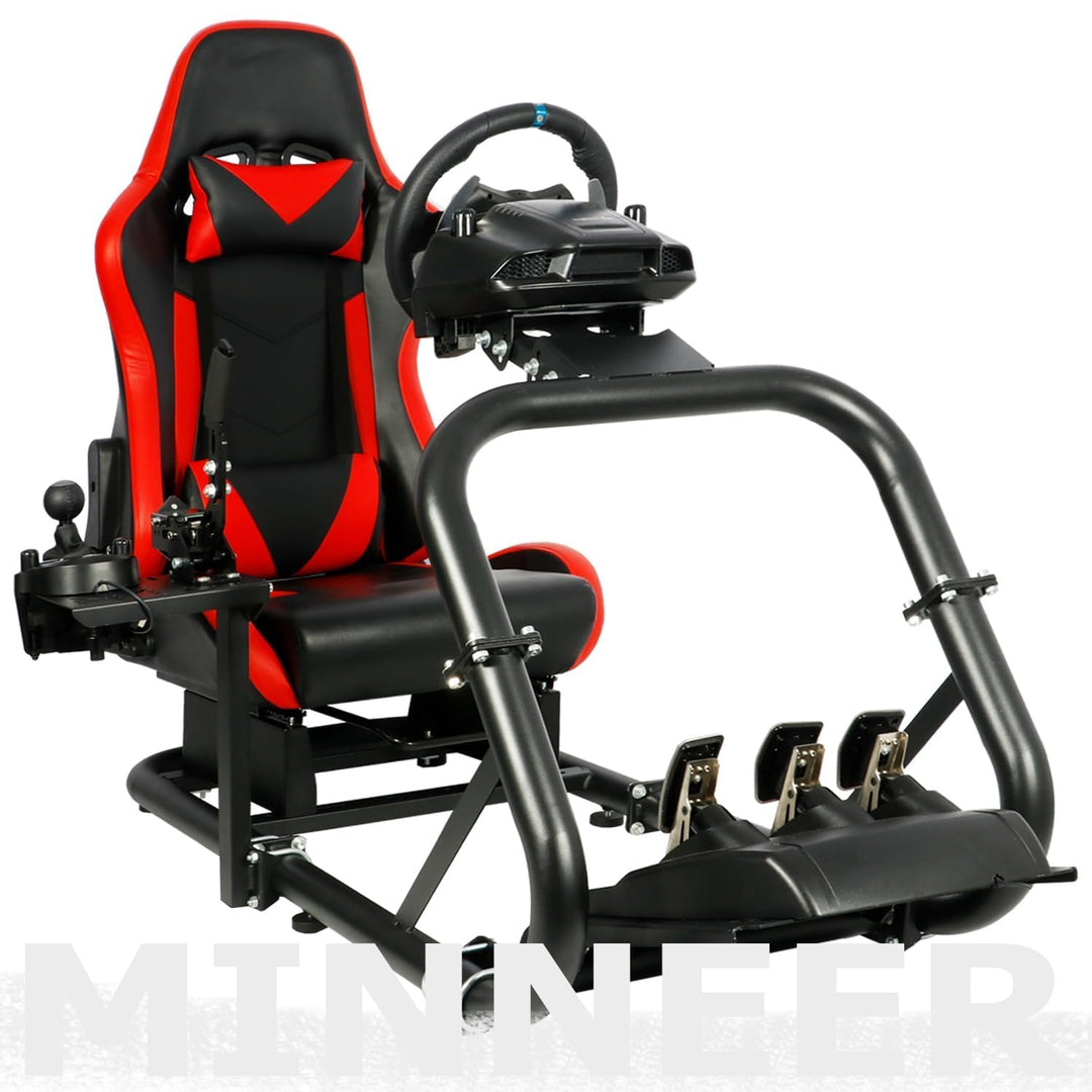 Minneer Racing Simulator Cockpit Rennsimulator Cockpit Lenkradständer mit Rennsitz passend für Logit