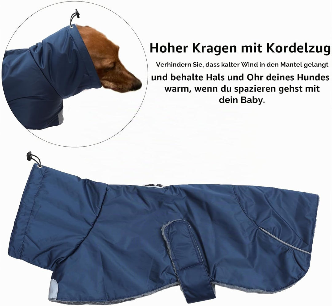 MOREZI Hundejacke ist eine wasserdichte, mit Fleece gefütterte Hundewinterjacke mit verstellbarem Gü