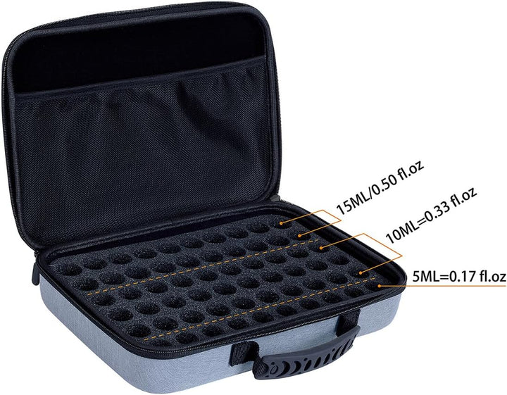 ätherische Öle Tragetasche hält 60 Flasche Lagerung Organizer Grau | hält 60 Flasche für 1-3ML Rolle