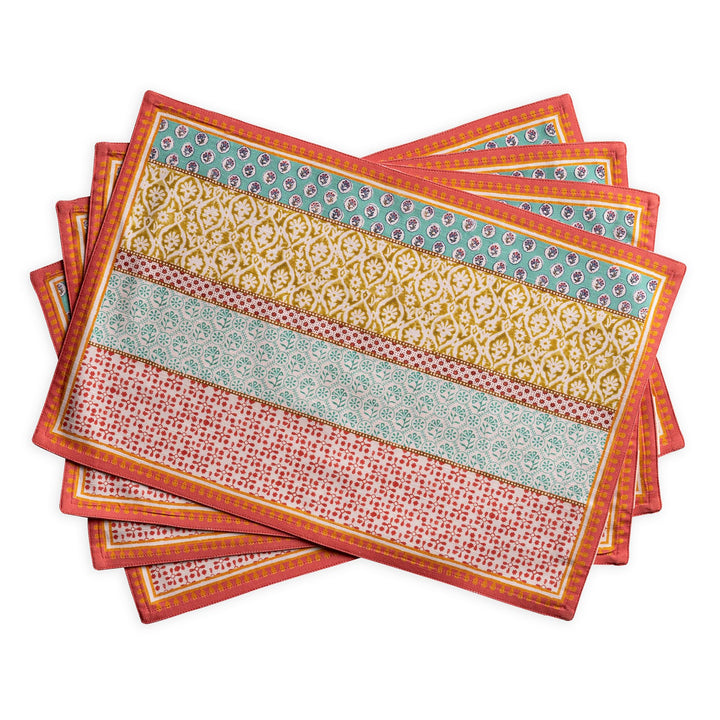 Maison d' Hermine Provence 100% Baumwolle Set mit 4 Tischsets für den Esstisch | Küche | Hochzeit |