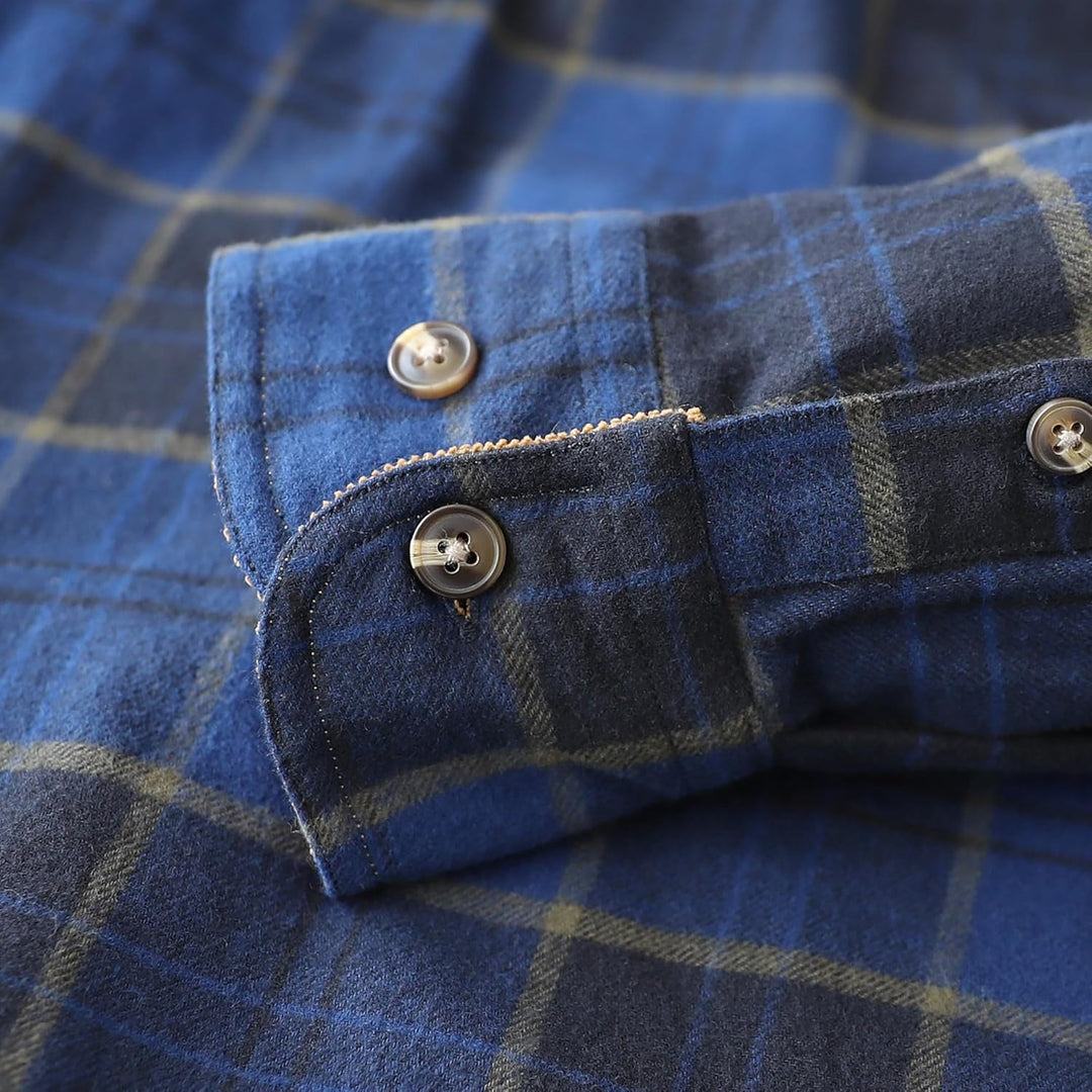 Dubinik® Flanellhemd Herren Button Down Kariert Baumwollhemd Freizeithemd Hemd Herren Langarm mit Zw