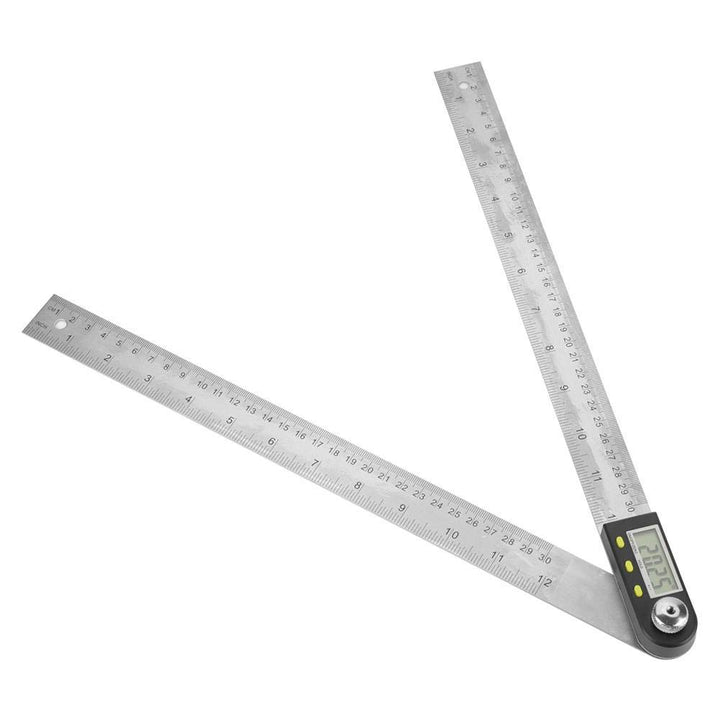 Digitales Winkelmesser Lineal, 0-300 mm Elektronisches Winkelsuchlineal aus Edelstahl, Digitales Gon