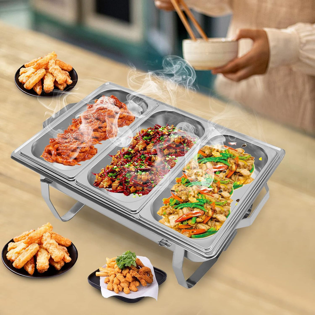 Edelstahl Buffetwärmer Speisenwärmer Chafing Dish Buffet Set - Food Warmer Warmhaltebehälter 8L Spei