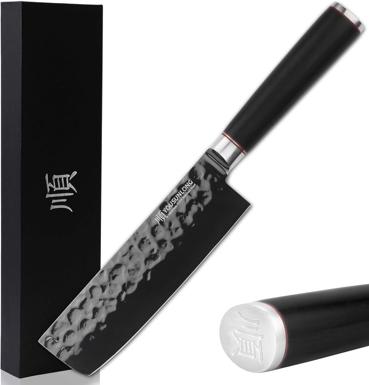 YOUSUNLONG Usuba&Nakiri Messer 6,5 Zoll Asiatisches Gemüsemesser AUS8 Japanischer Edelstahl mit hohe