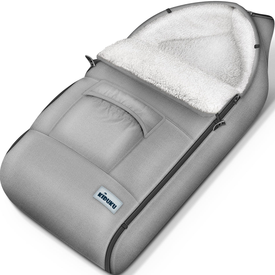 KIDUKU Winterfusssack für Kinderwagen Buggy - Babyfusssack waschbar | Fusssack Babyschale mit Reissv