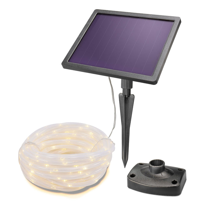 Esotec Solar LED Lichtschlauch 200 pro, 10m, 200 LEDs warmweiss, Zuleitung 2m, LiFePo4 Akku, Solarmo