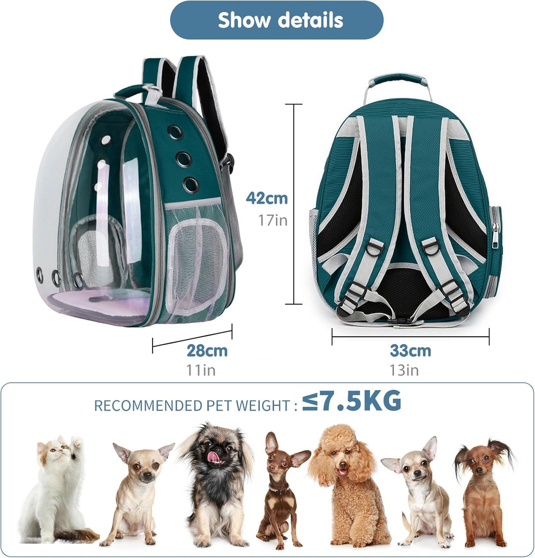 PETCUTE Haustier Katzen Rucksack,Hunde Rucksack für Kleine Katzen und Hunde,Atmungsaktive 360 ° Sich