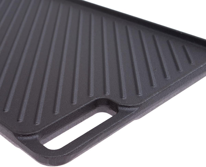 Allpax Grillplatte aus Gusseisen 46×26 cm – Wendbare Grillpfanne glatt & gerillt, hitzebeständig bis